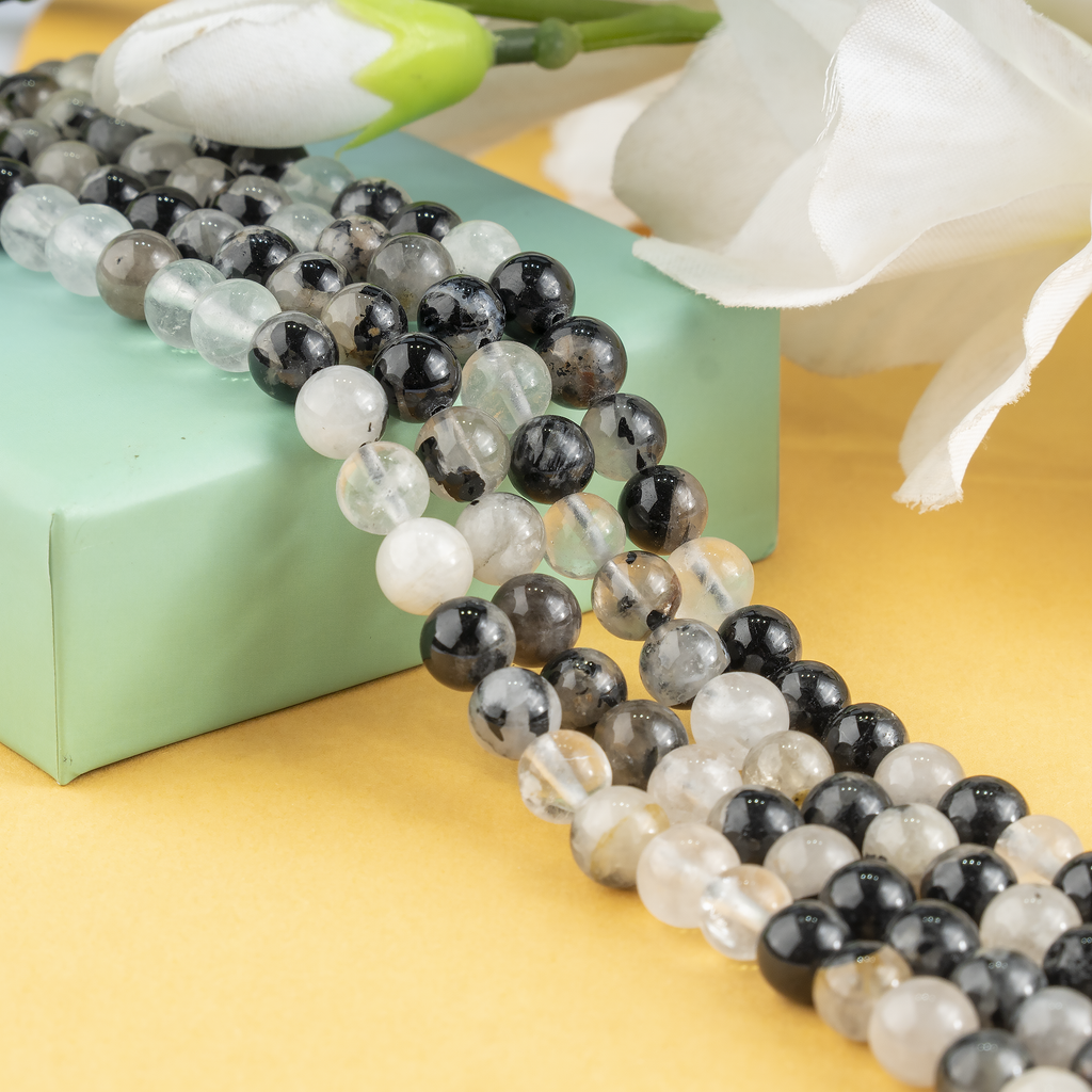 Black Rutile Beads, Natural Round Crystal Beads 6mm to 12mm | Beads | Wiccan Center