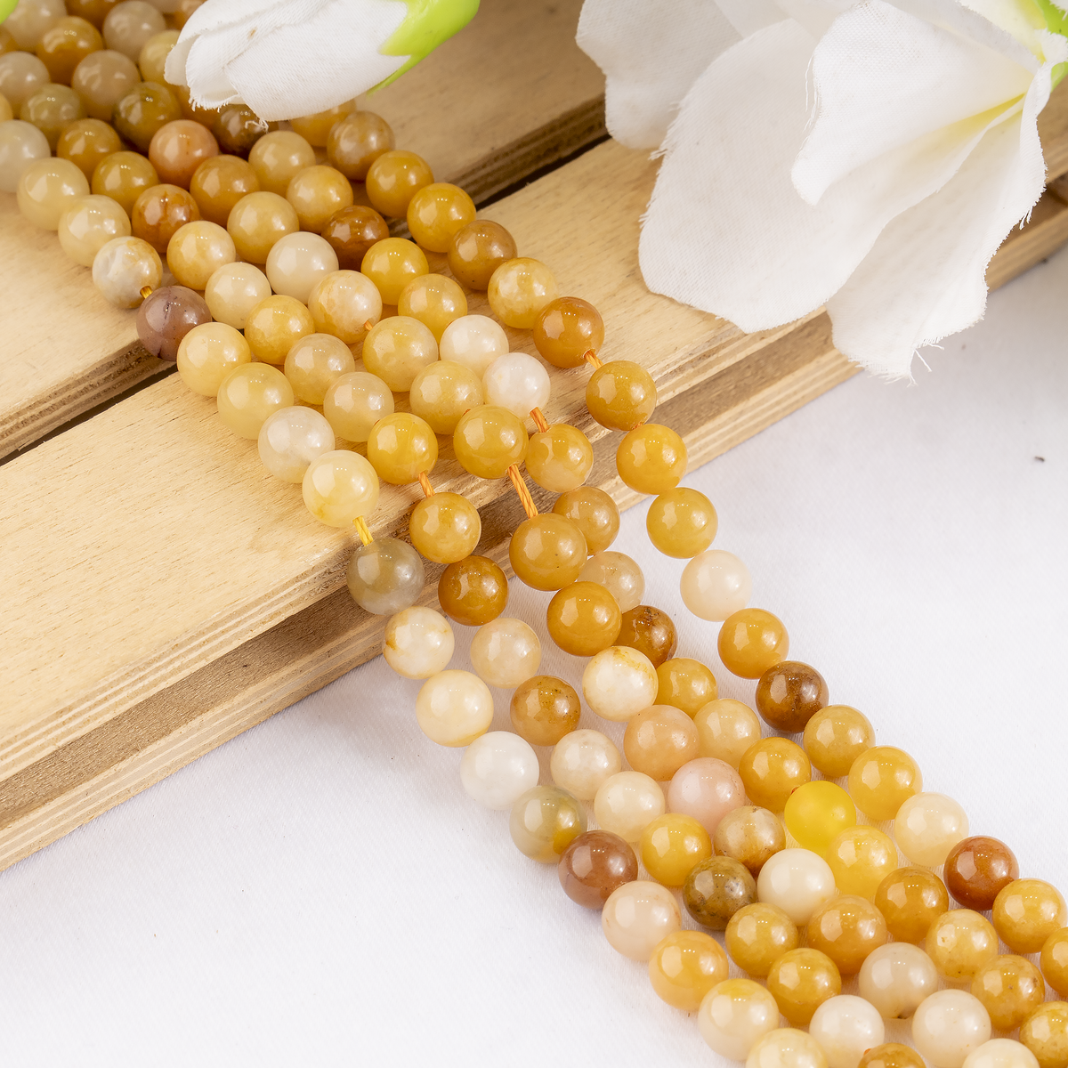 Yellow Aventurine Beads, Natural Round Crystal Beads 6mm to 10mm | | Wiccan Center