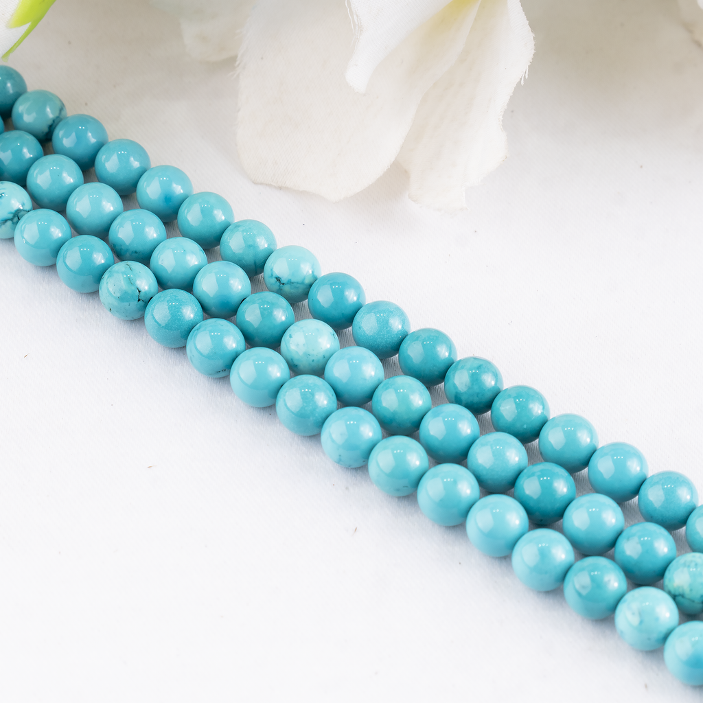 Turquoise Howlite Beads, Natural Round Crystal Beads 4mm to 12mm | | Wiccan Center