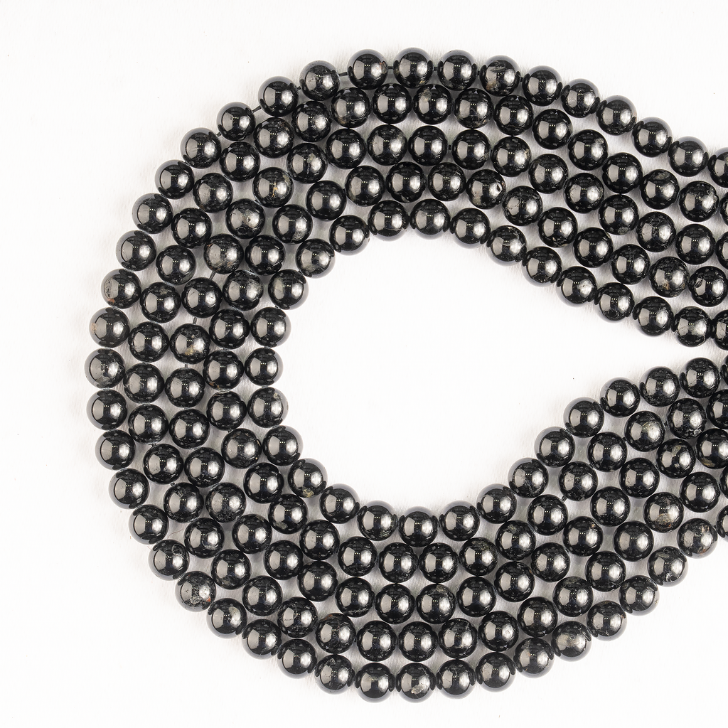 Black Tourmaline Beads, Natural Round Crystal Beads 4mm to 12mm | Beads | Wiccan Center