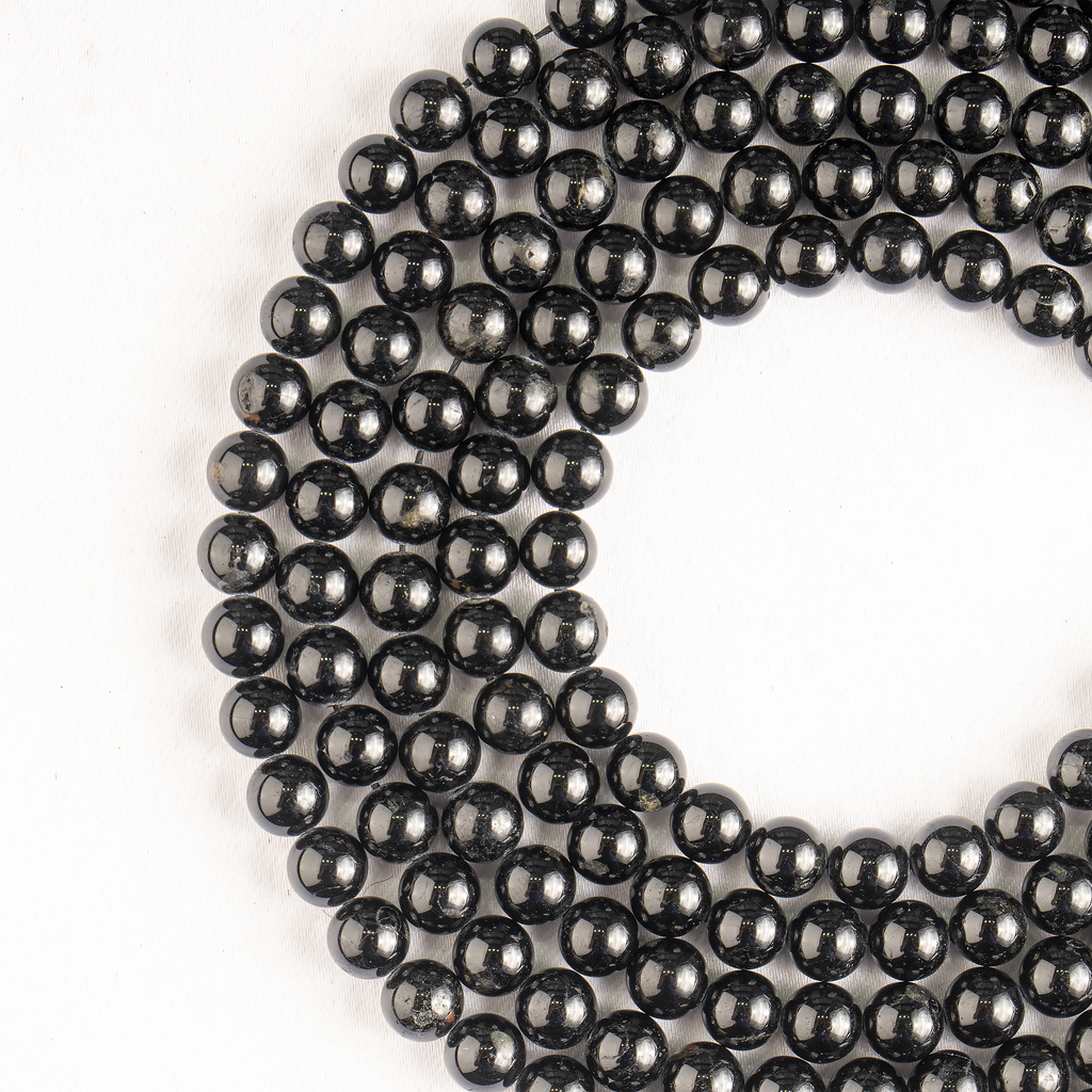 Black Tourmaline Beads, Natural Round Crystal Beads 4mm to 12mm | Beads | Wiccan Center