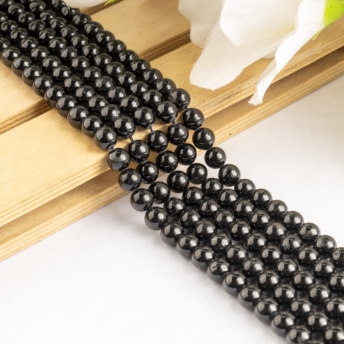 Black Tourmaline Beads, Natural Round Crystal Beads 4mm to 12mm | Beads | Wiccan Center