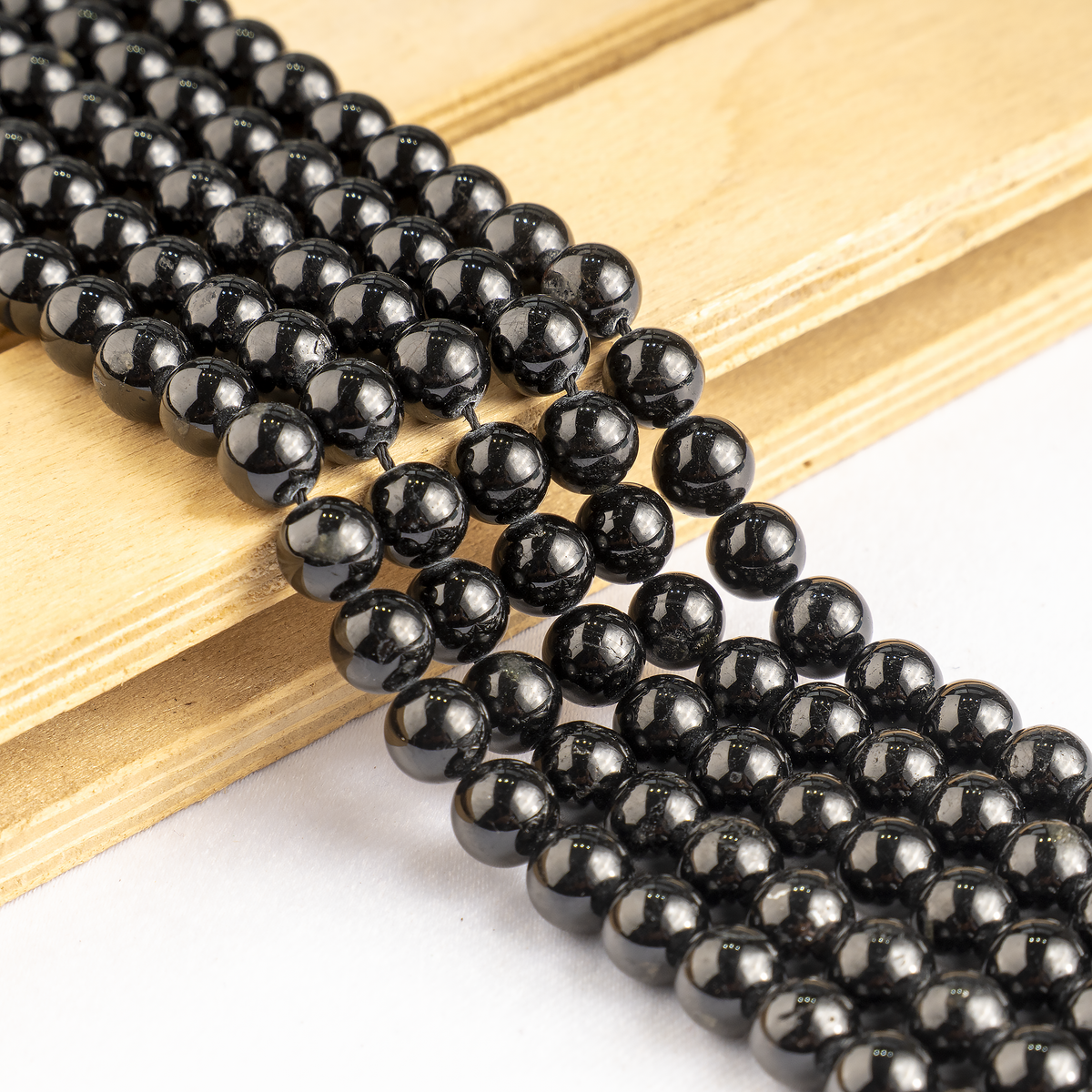 Black Tourmaline Beads, Natural Round Crystal Beads 4mm to 12mm | Beads | Wiccan Center