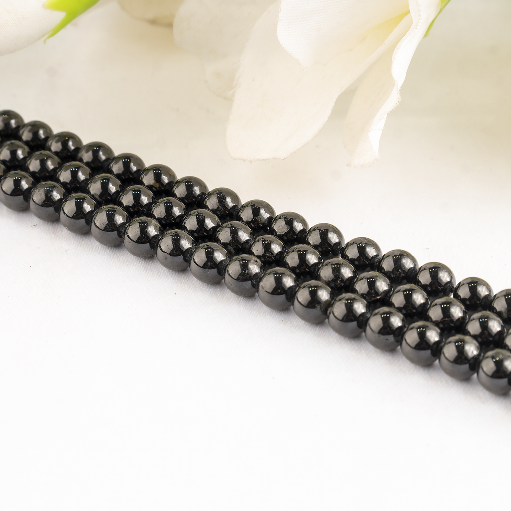 Black Tourmaline Beads, Natural Round Crystal Beads 4mm to 12mm | Beads | Wiccan Center