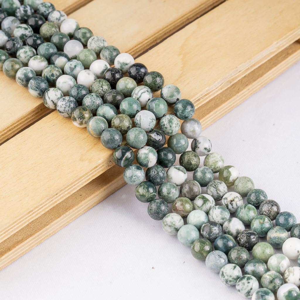 Tree Agate Beads, Natural Round Crystal Beads 4mm to 12mm | | Wiccan Center