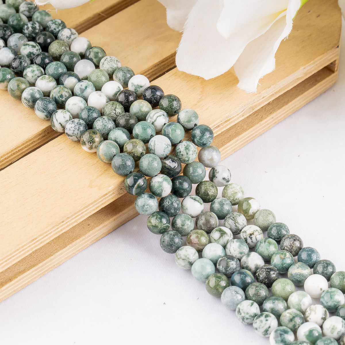 Tree Agate Beads, Natural Round Crystal Beads 4mm to 12mm | | Wiccan Center