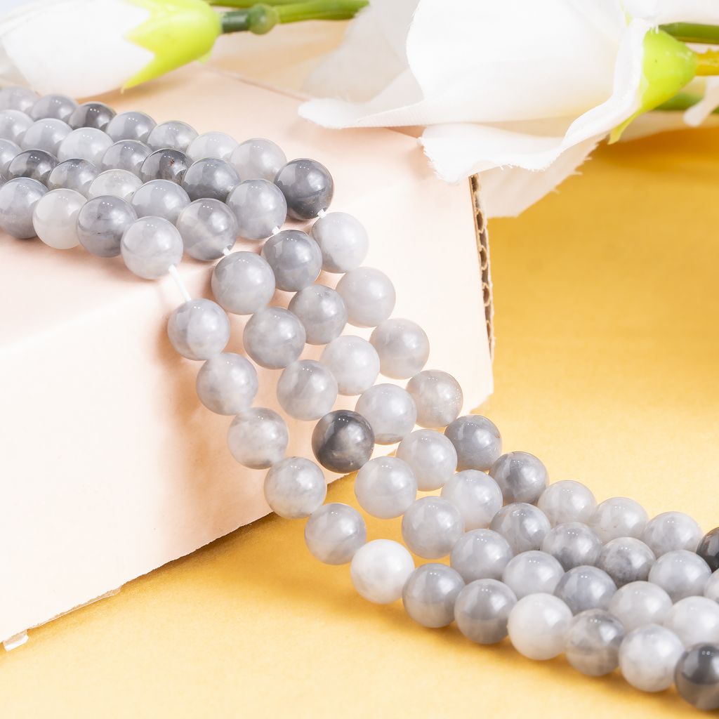 Cloudy Quartz Beads, Natural Round Crystal Beads 6mm to 10mm