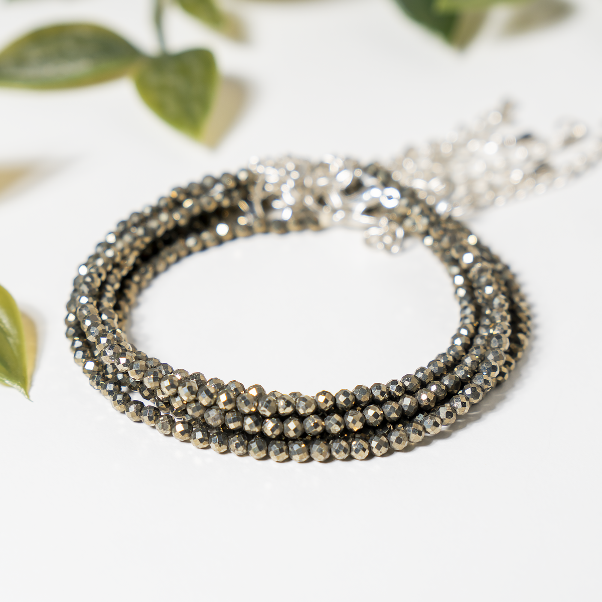 Pyrite Anklet 3mm – Natural Gemstone Jewelry for Protection, Balance & Positive Energy