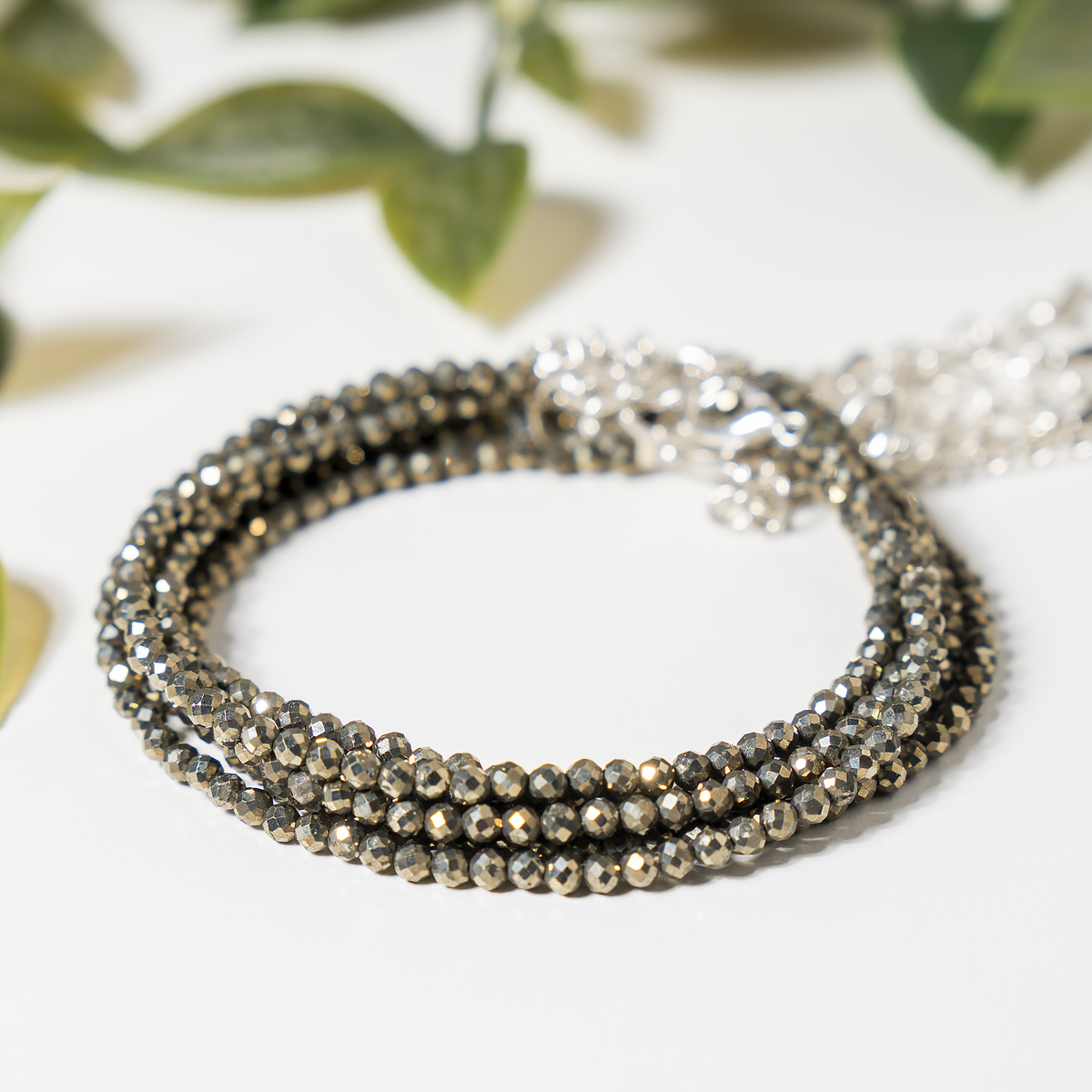 Pyrite Anklet 3mm – Natural Gemstone Jewelry for Protection, Balance & Positive Energy