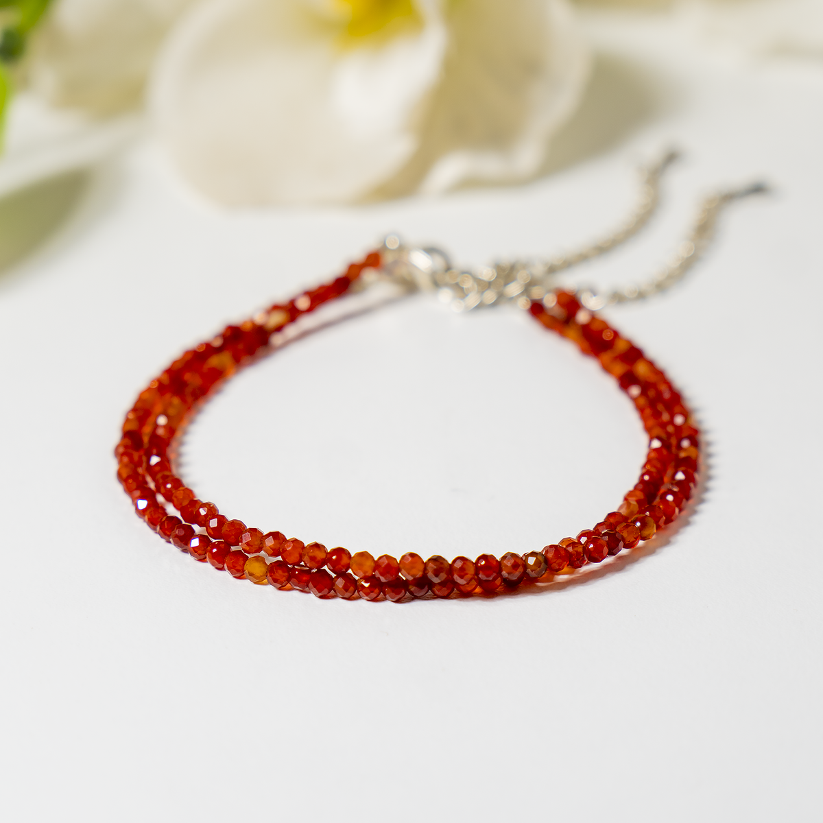 Red Carnelian Crystal anklet for Healing, Protection & Grounding – Natural