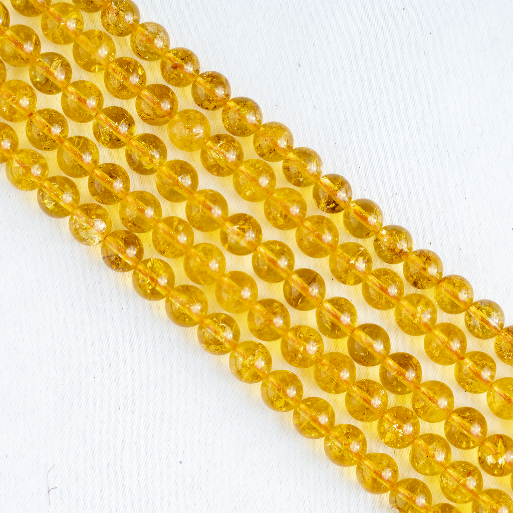 Citrine Heated Beads, Natural Round Crystal Beads 6mm to 10mm | Beads | Wiccan Center