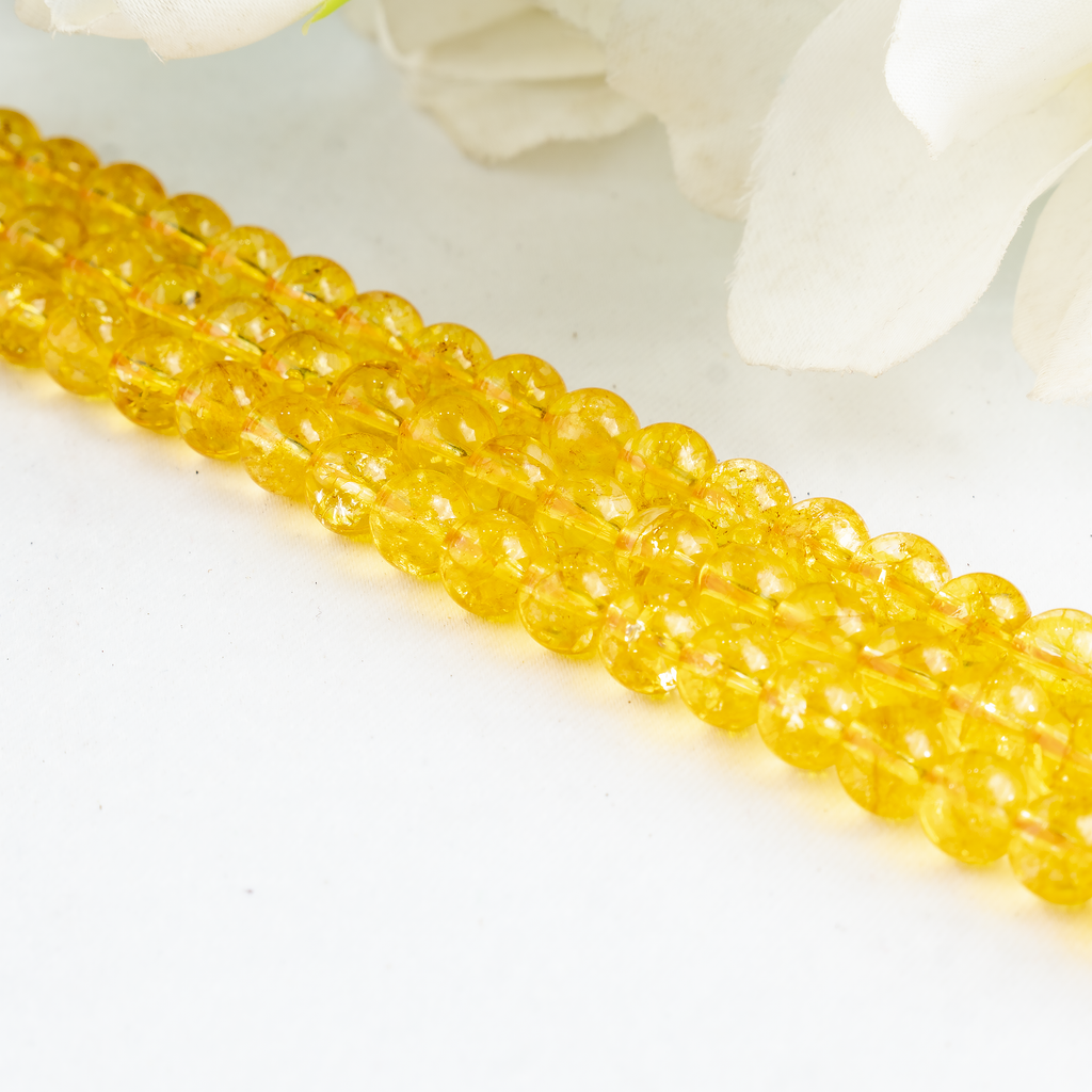Citrine Heated Beads, Natural Round Crystal Beads 6mm to 10mm | Beads | Wiccan Center