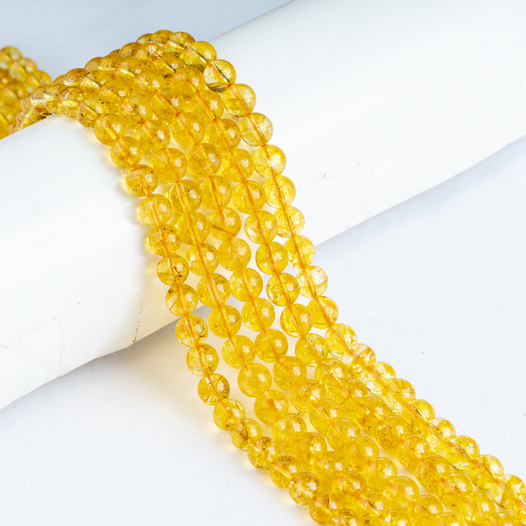 Citrine Heated Beads, Natural Round Crystal Beads 6mm to 10mm | Beads | Wiccan Center