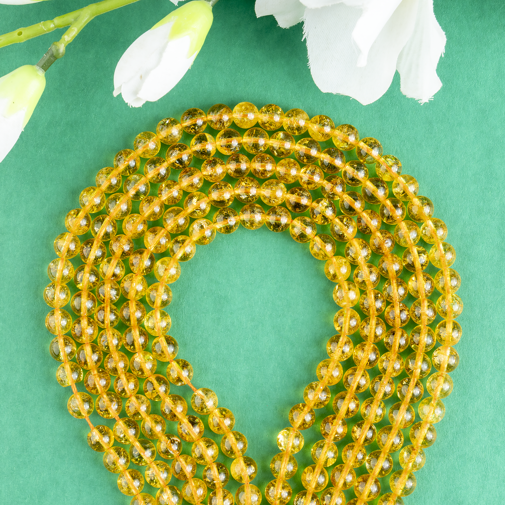 Citrine Heated Beads, Natural Round Crystal Beads 6mm to 10mm | Beads | Wiccan Center