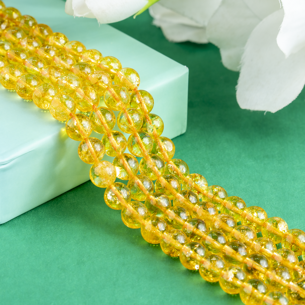 Citrine Heated Beads, Natural Round Crystal Beads 6mm to 10mm | Beads | Wiccan Center