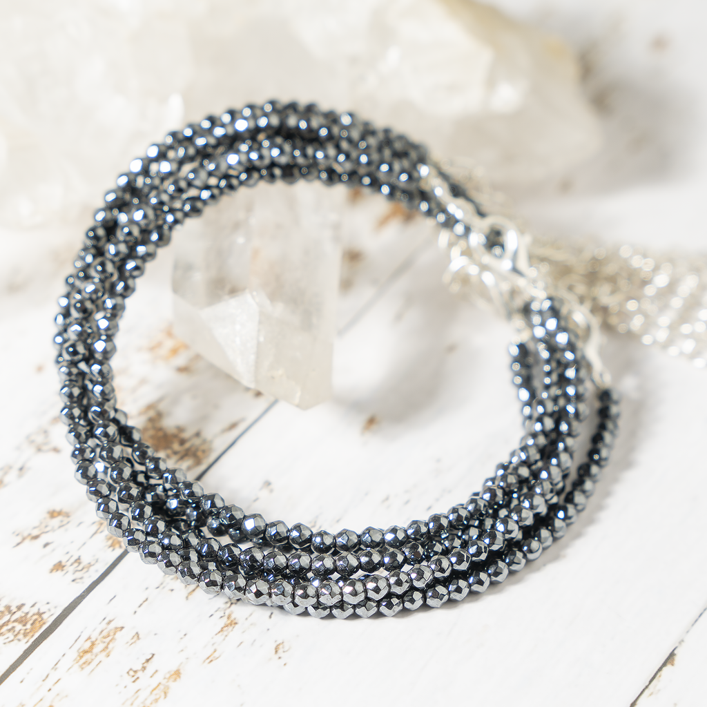 Hematite Crystal anklet for Healing, Protection & Grounding – Natural