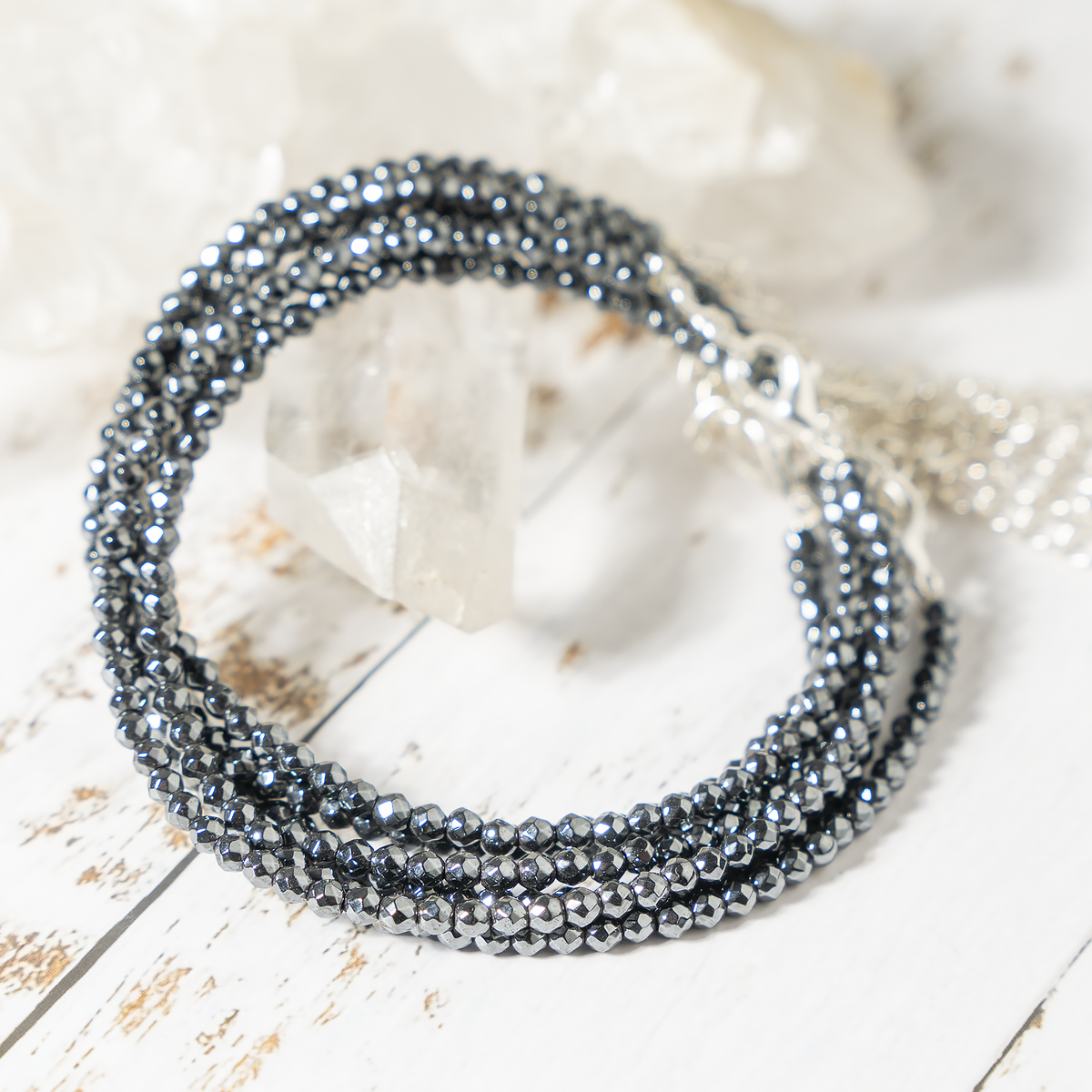Hematite Crystal anklet for Healing, Protection & Grounding – Natural
