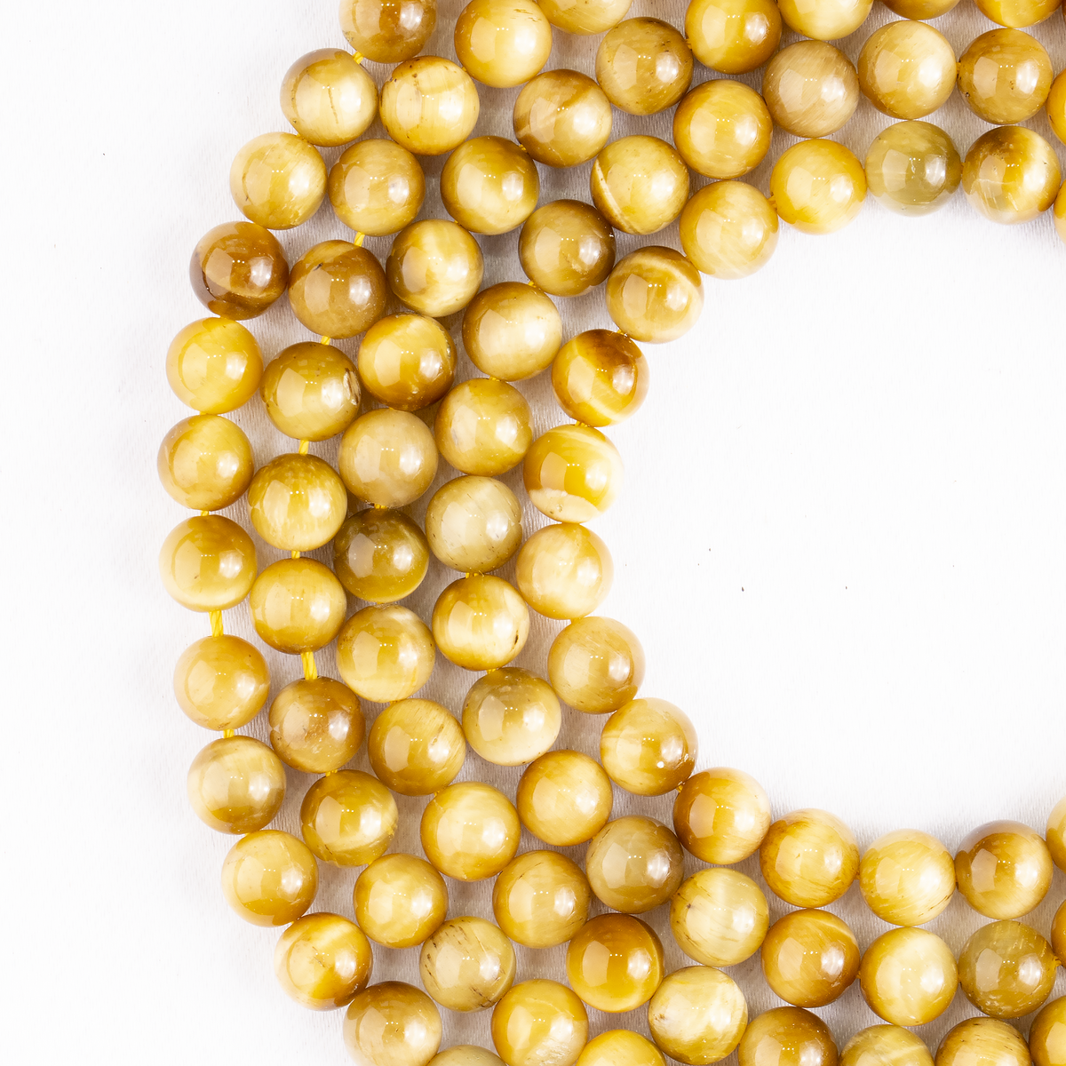 Tiger Cats Eye Yellow Heated Beads, Natural Round Crystal Beads 4mm to 14mm