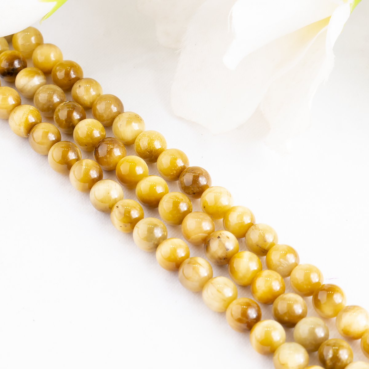 Tiger Cats Eye Yellow Heated Beads, Natural Round Crystal Beads 4mm to 14mm