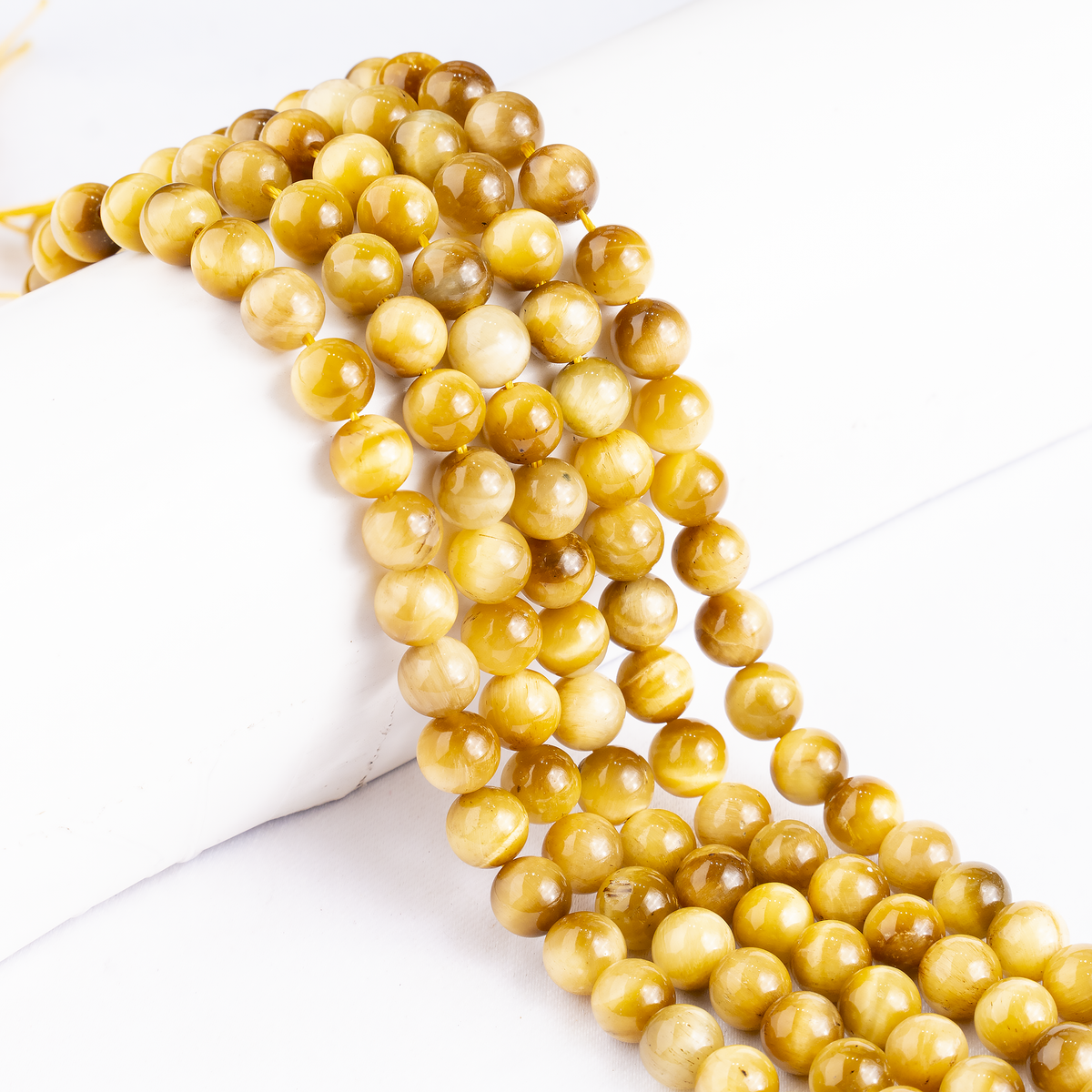 Tiger Cats Eye Yellow Heated Beads, Natural Round Crystal Beads 4mm to 14mm