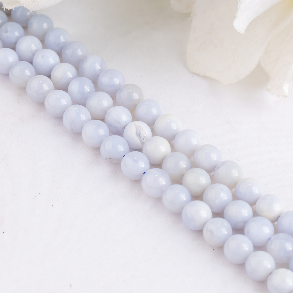Blue Lace agate Beads, Natural Round Crystal Beads 4mm to 10mm | Beads | Wiccan Center