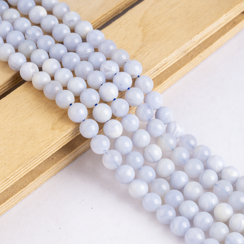 Blue Lace agate Beads, Natural Round Crystal Beads 4mm to 10mm | Beads | Wiccan Center