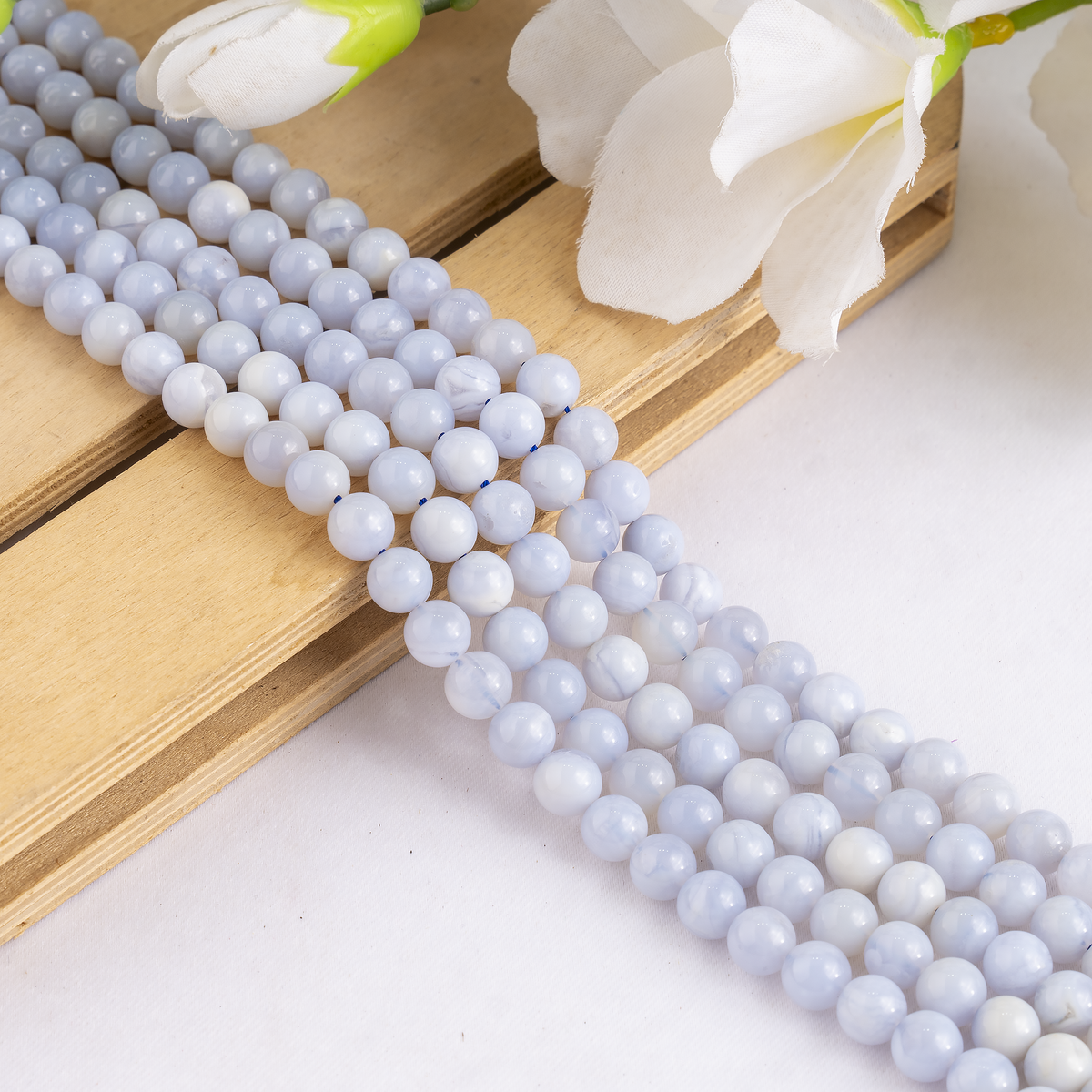 Blue Lace agate Beads, Natural Round Crystal Beads 4mm to 10mm | Beads | Wiccan Center