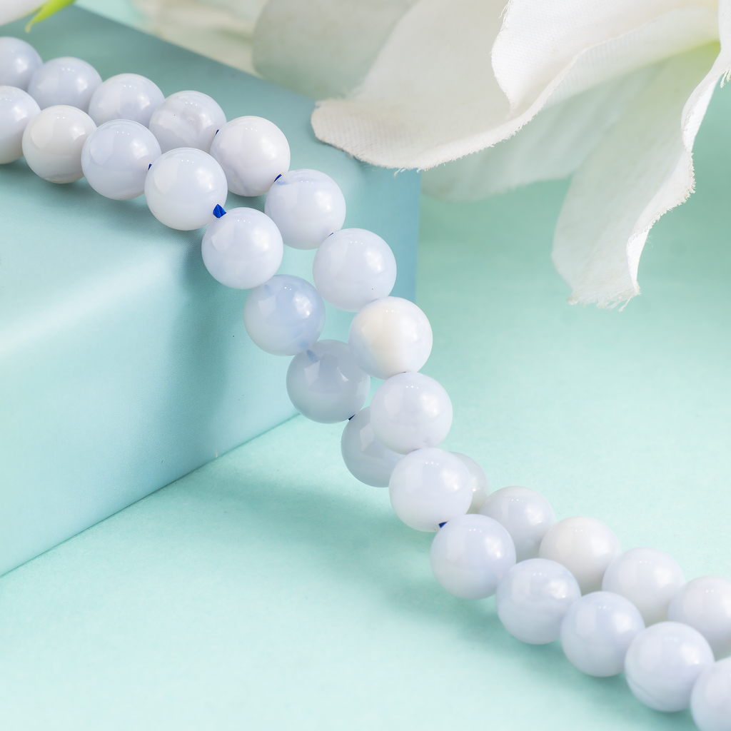 Blue Lace agate Beads, Natural Round Crystal Beads 4mm to 10mm | Beads | Wiccan Center