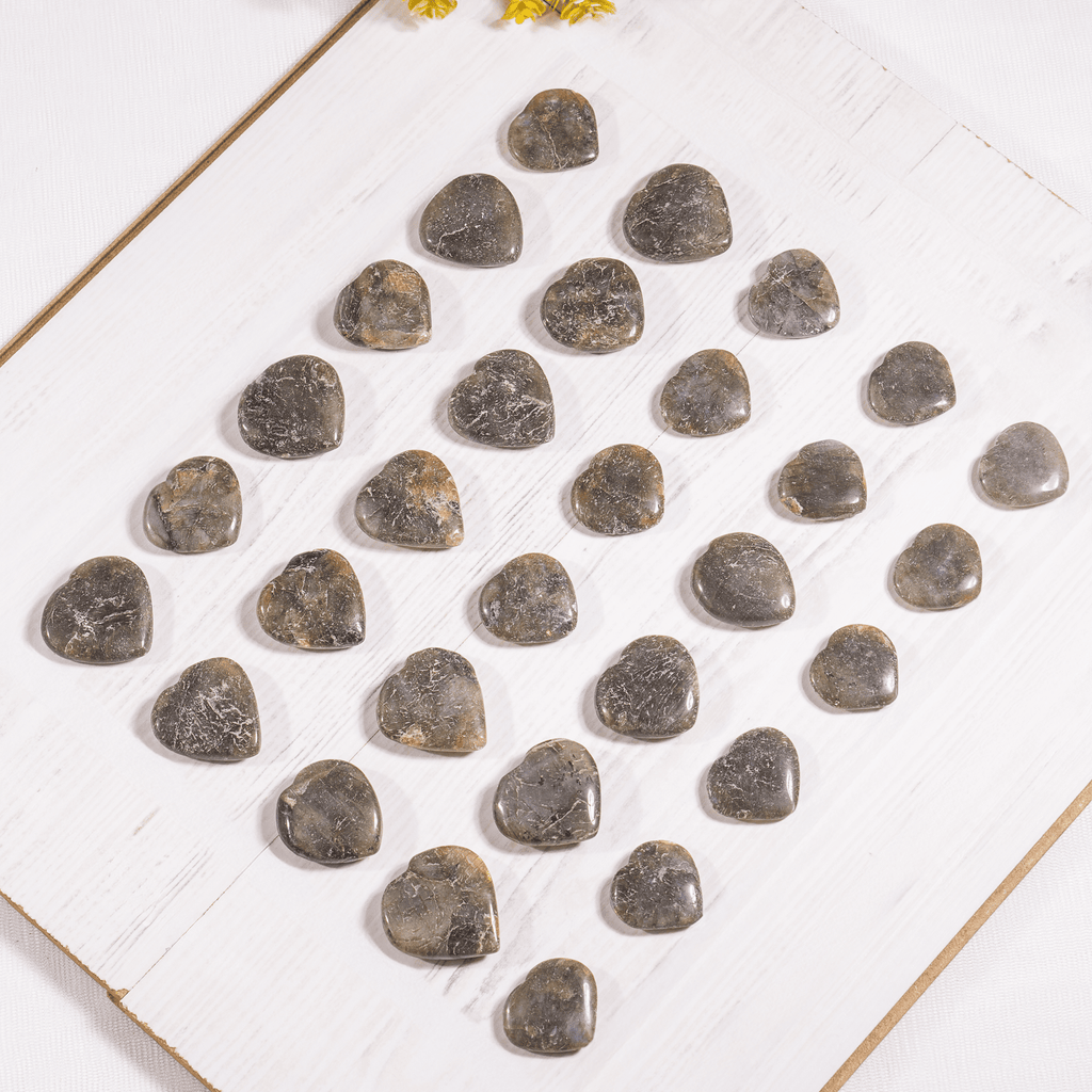 Labradorite Heart Crystal, Puffy Mini 1 Inch Pocket Crystal Heart. | Hearts | Wiccan Center