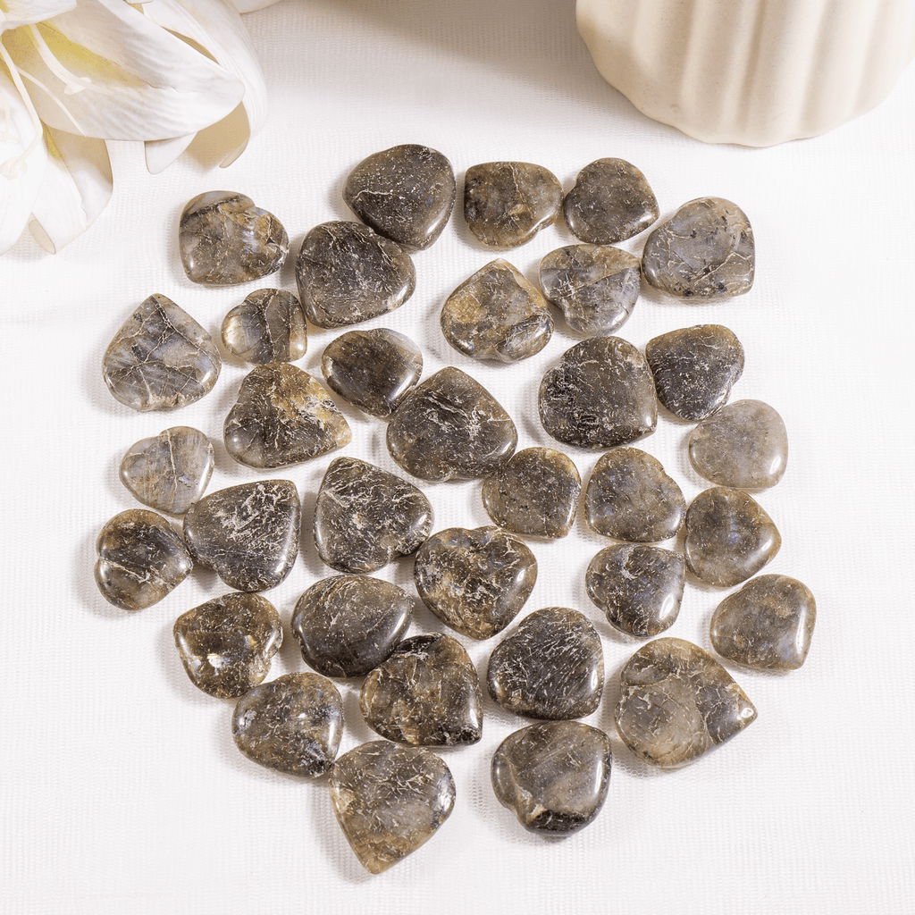Labradorite Heart Crystal, Puffy Mini 1 Inch Pocket Crystal Heart. | Hearts | Wiccan Center