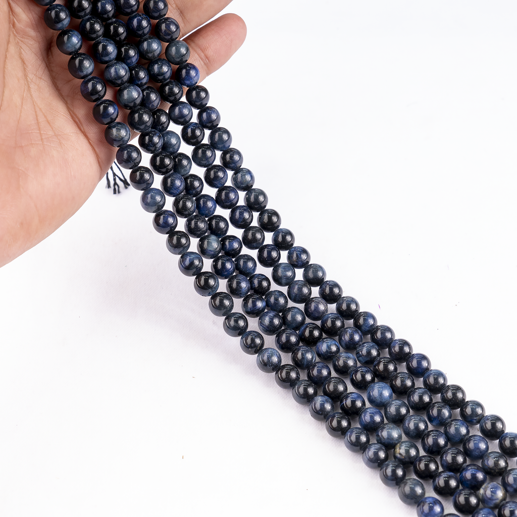 Blue Tiger Eye Beads, Natural Round Crystal Beads 6mm to 12mm | Beads | Wiccan Center