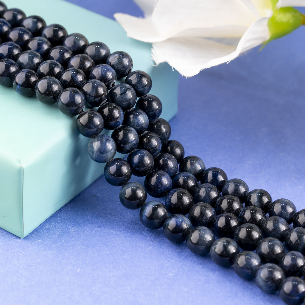 Blue Tiger Eye Beads, Natural Round Crystal Beads 6mm to 12mm | Beads | Wiccan Center