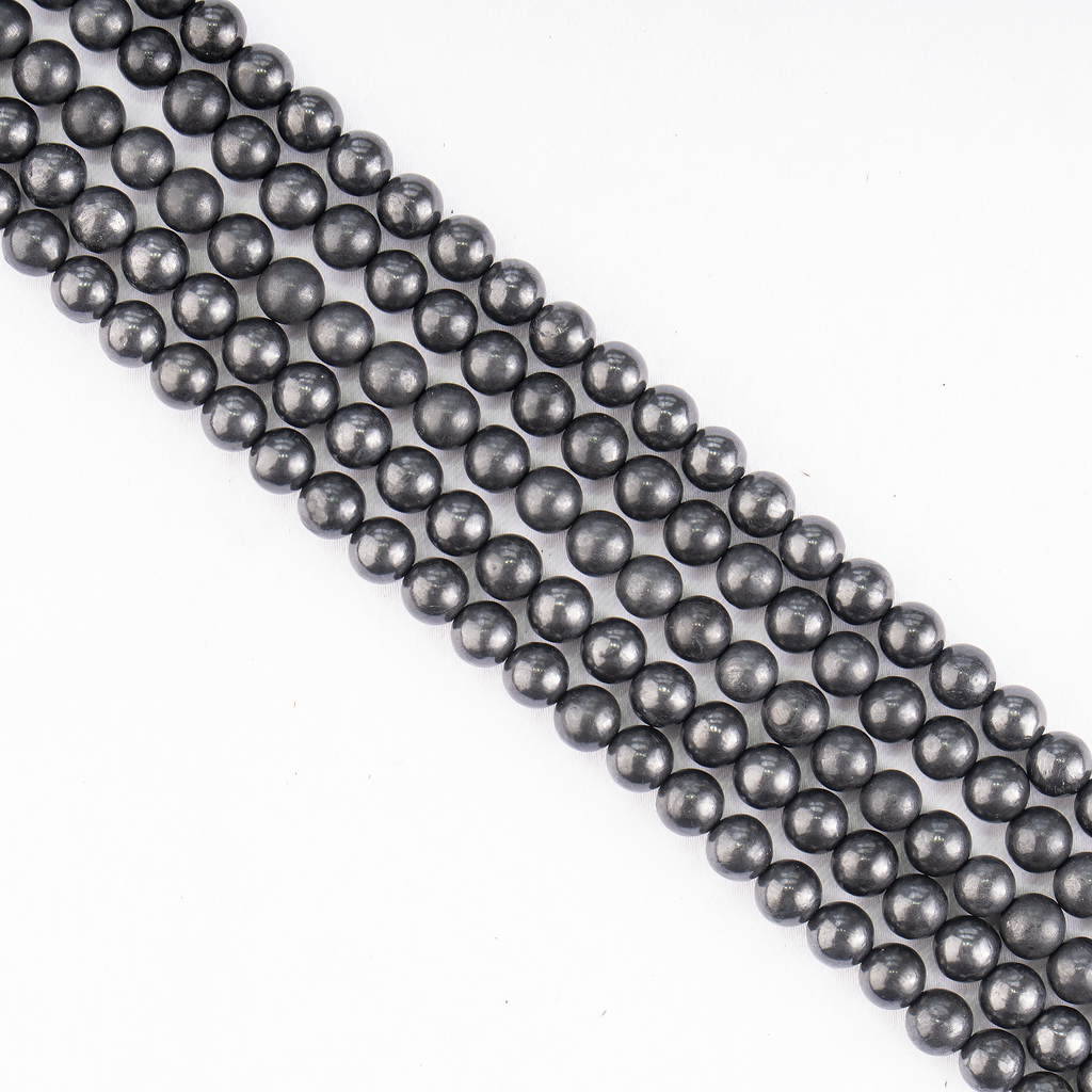 Black Shungite Beads, Natural Round Crystal Beads 6mm to 10mm | Beads | Wiccan Center
