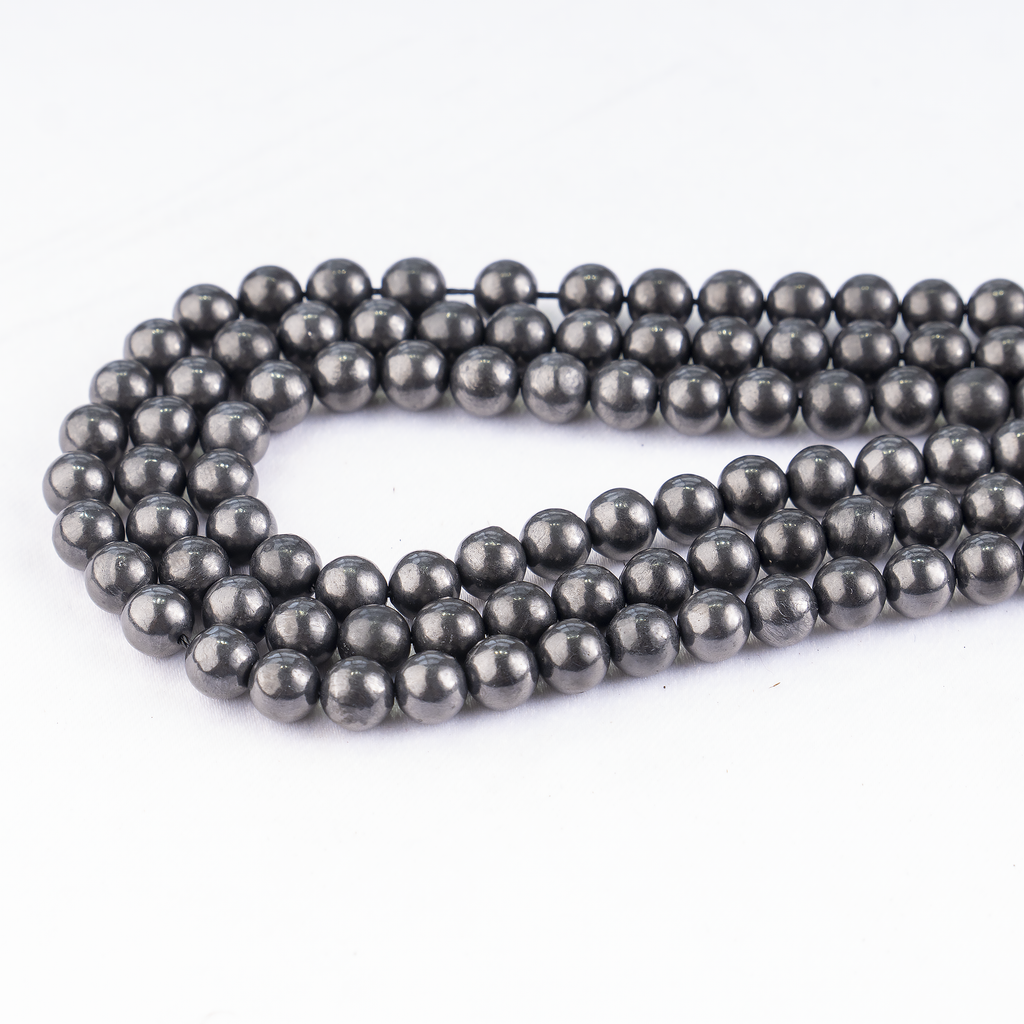 Black Shungite Beads, Natural Round Crystal Beads 6mm to 10mm | Beads | Wiccan Center