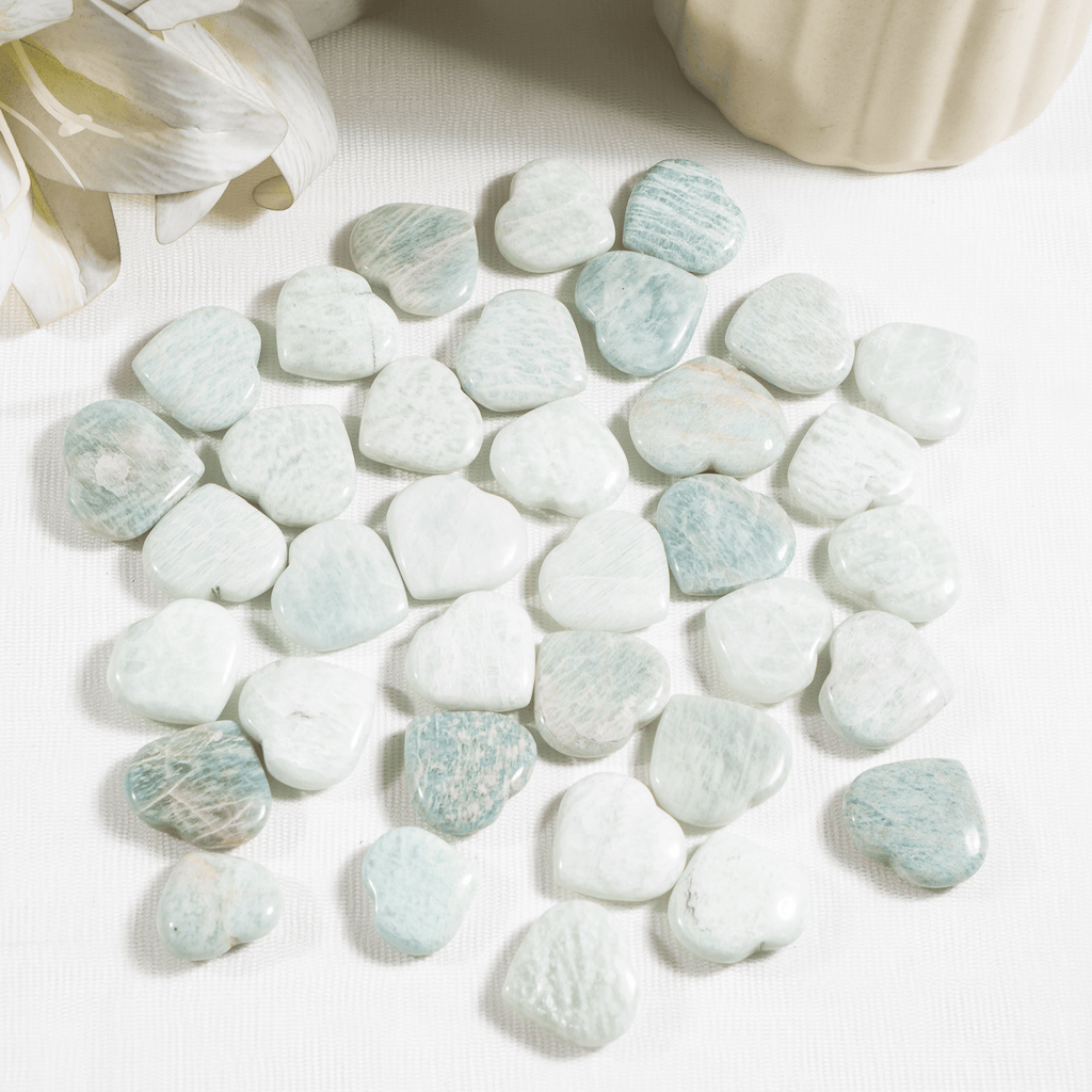 Amazonite Heart Crystal, Puffy Mini 1 Inch Pocket Crystal Heart | Hearts | Wiccan Center