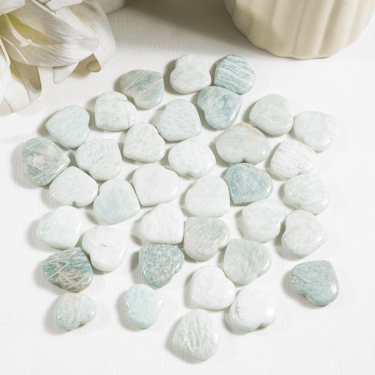 Amazonite Heart Crystal, Puffy Mini 1 Inch Pocket Crystal Heart