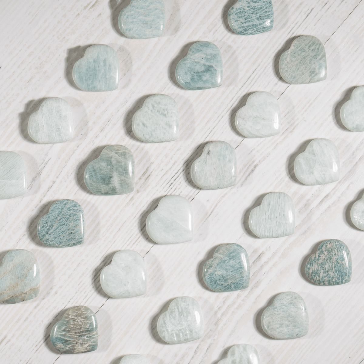 Amazonite Heart Crystal, Puffy Mini 1 Inch Pocket Crystal Heart