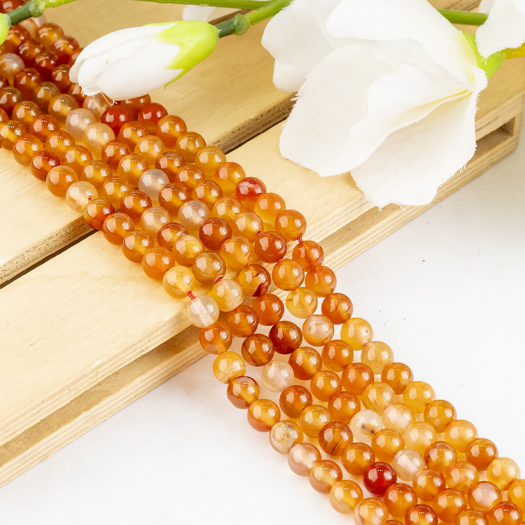 Carnelian Beads, Natural Round Crystal Beads 4mm to 12mm | Beads | Wiccan Center