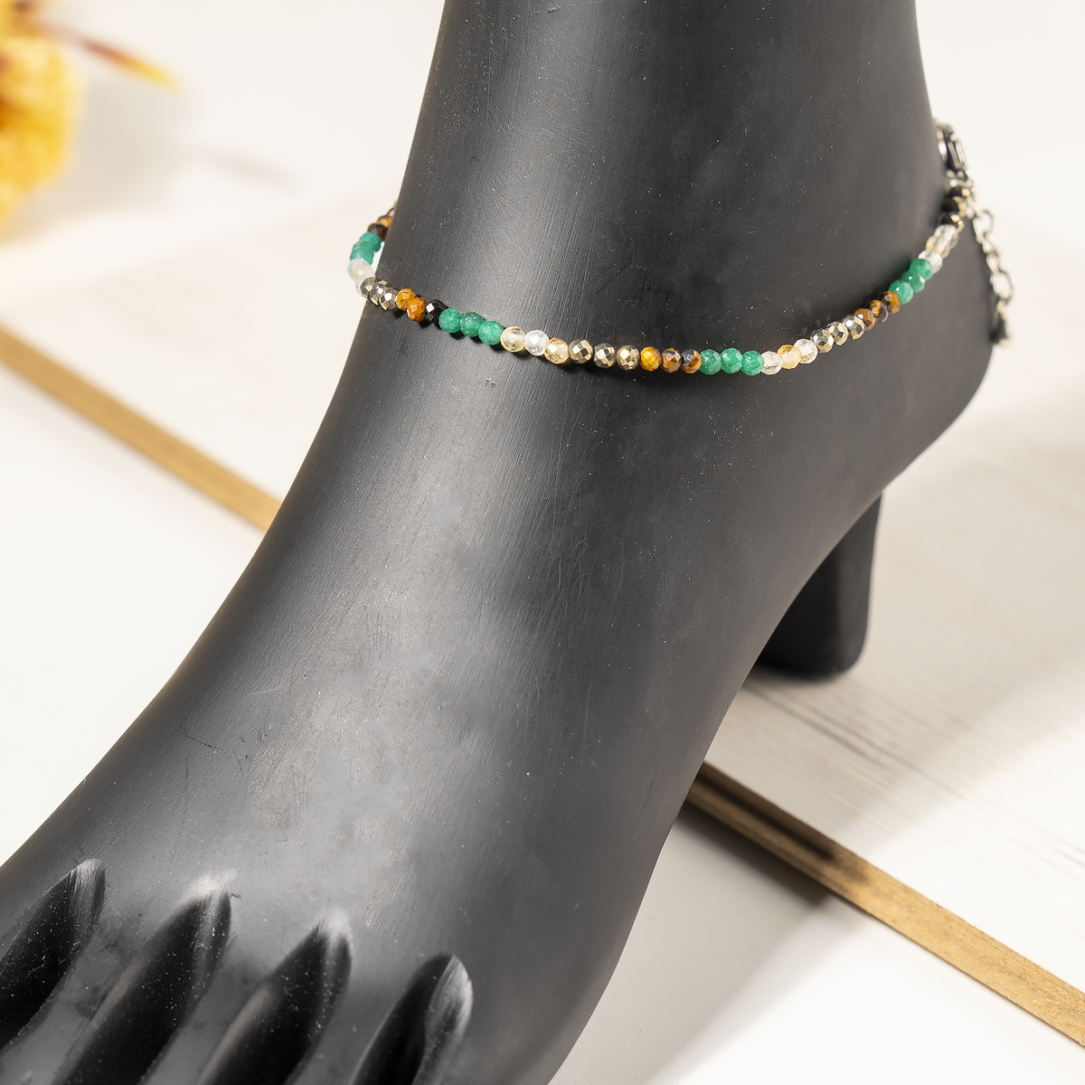 Money Magnet Crystal anklet for Healing, Protection & Grounding – Natural