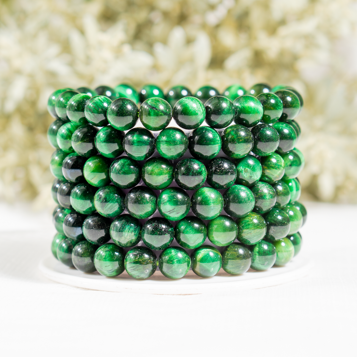 Green Tiger Cats Eye Bracelet (Longevity and Protection)
