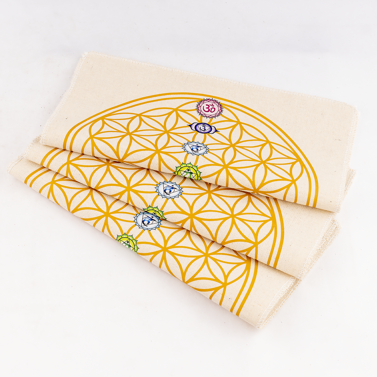 12-Inch Crystal Grid Cloth 7 chakra – Sacred Geometry Altar Mat for Meditation & Reiki