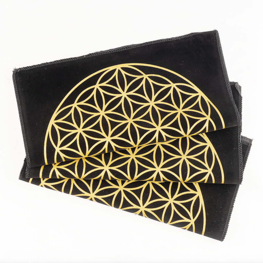 12-Inch Black Velvet Tree of Life Crystal Grid Cloth | Pyramids & Spheres | Wiccan Center