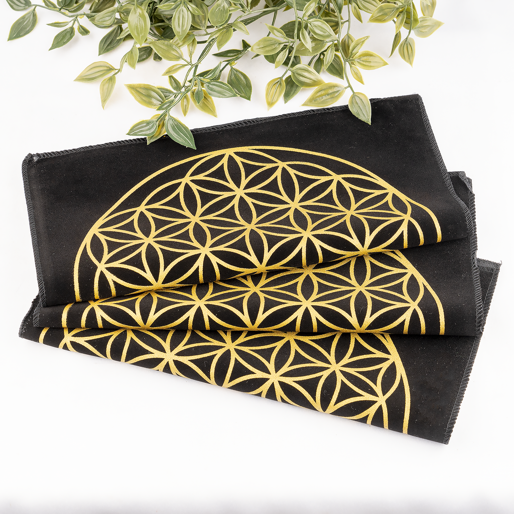 12-Inch Black Velvet Tree of Life Crystal Grid Cloth | Pyramids & Spheres | Wiccan Center