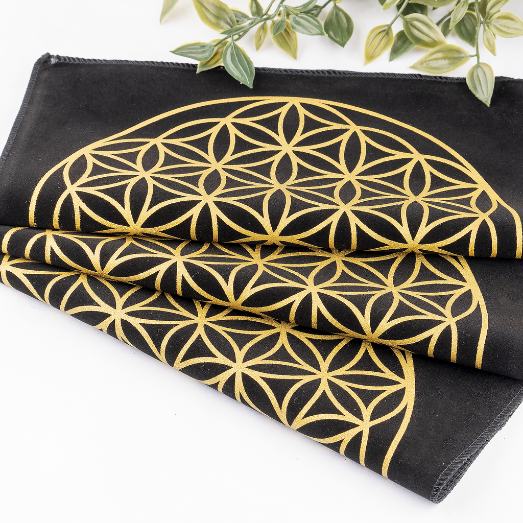 12-Inch Black Velvet Tree of Life Crystal Grid Cloth | Pyramids & Spheres | Wiccan Center