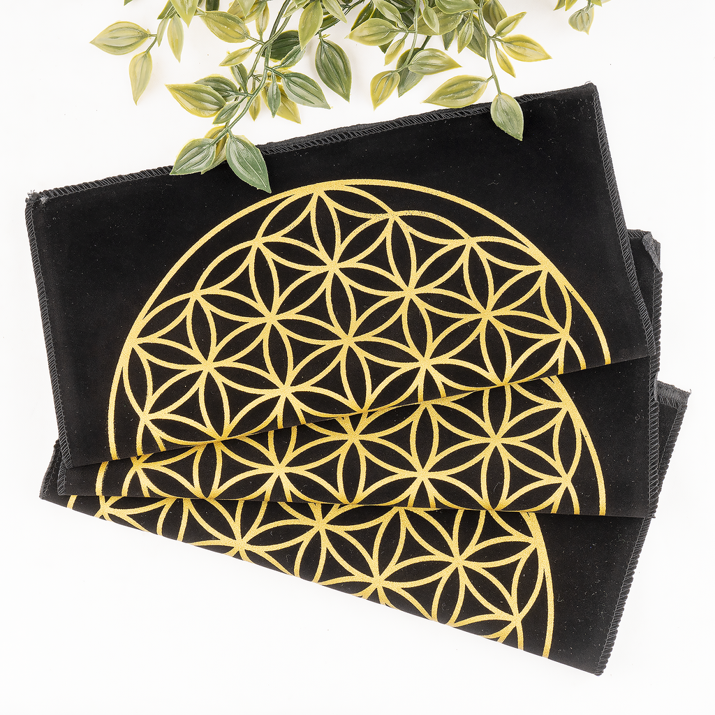 12-Inch Black Velvet Tree of Life Crystal Grid Cloth | Pyramids & Spheres | Wiccan Center