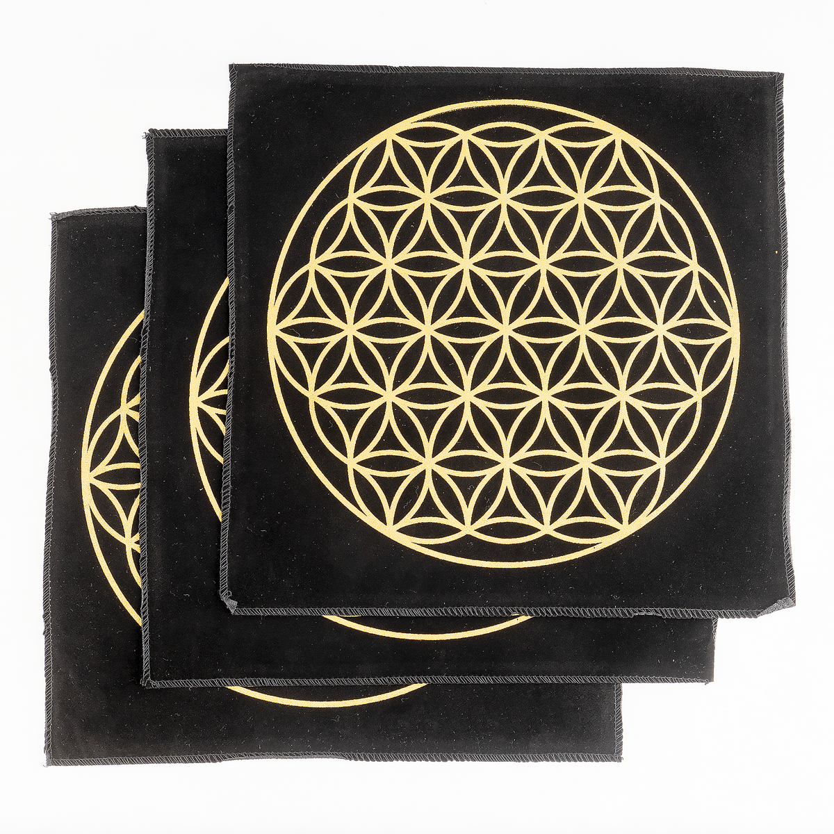 12-Inch Black Velvet Tree of Life Crystal Grid Cloth | Pyramids & Spheres | Wiccan Center
