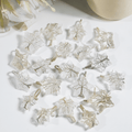 Crystal Quartz Star Wire Wrapped Pendants, Silver Necklace with Chain