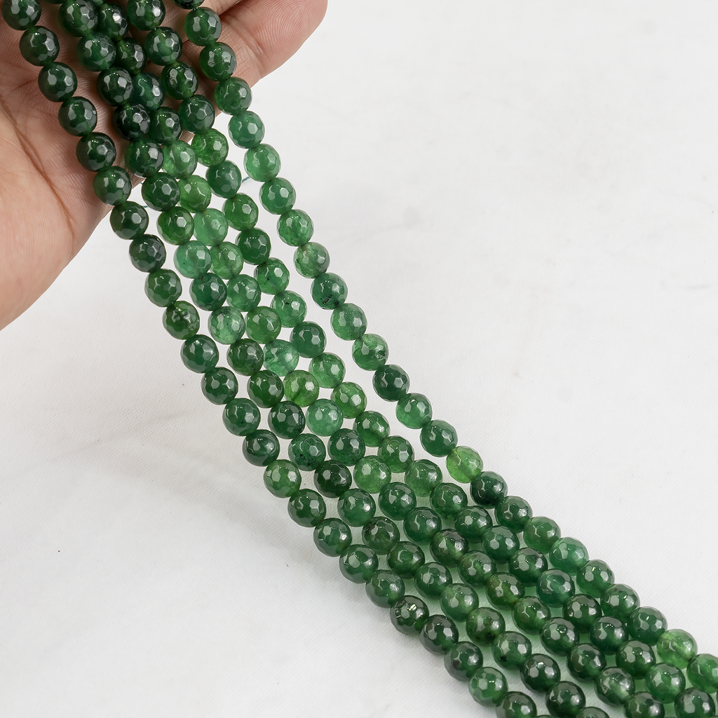 Green Jade Faceted Beads, Crystal Beads for Jewelry | | Wiccan Center