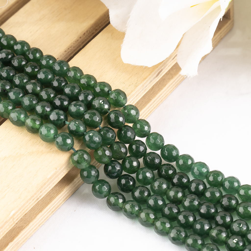 Green Jade Faceted Beads, Crystal Beads for Jewelry | | Wiccan Center