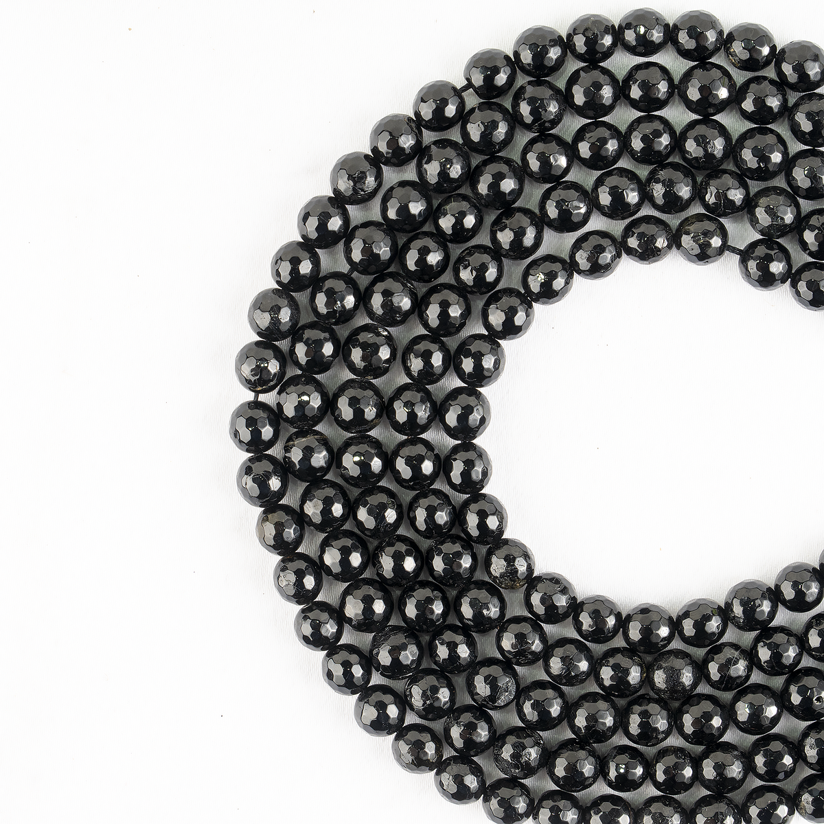 Black Tourmaline Faceted Beads, Crystal Beads for Jewelry.